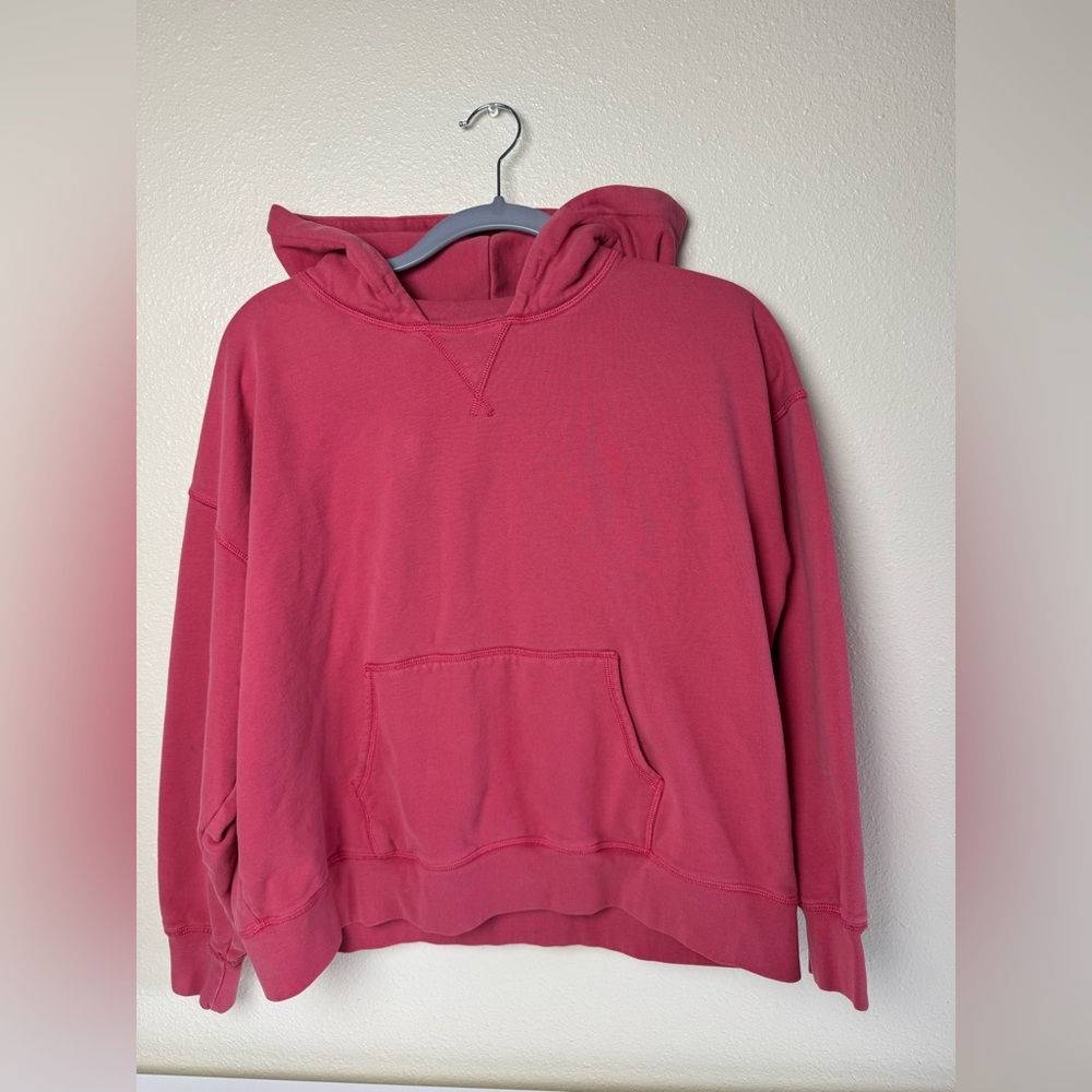 American Eagle Rose Pink Soft Distressed Hoodie Sweatshirt Oversized Comfy‎